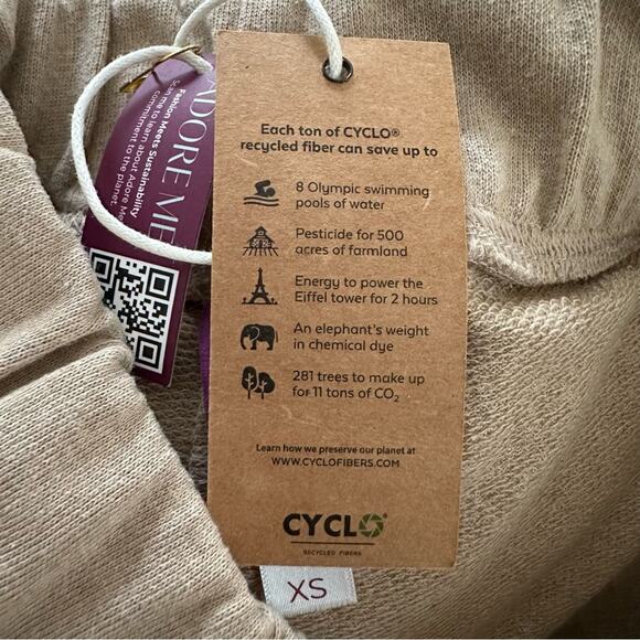 Adore Me Pants Beige Casual Wide Leg Hi Low Hem Lounge Cropped Pants Size XS - Picture 8 of 11